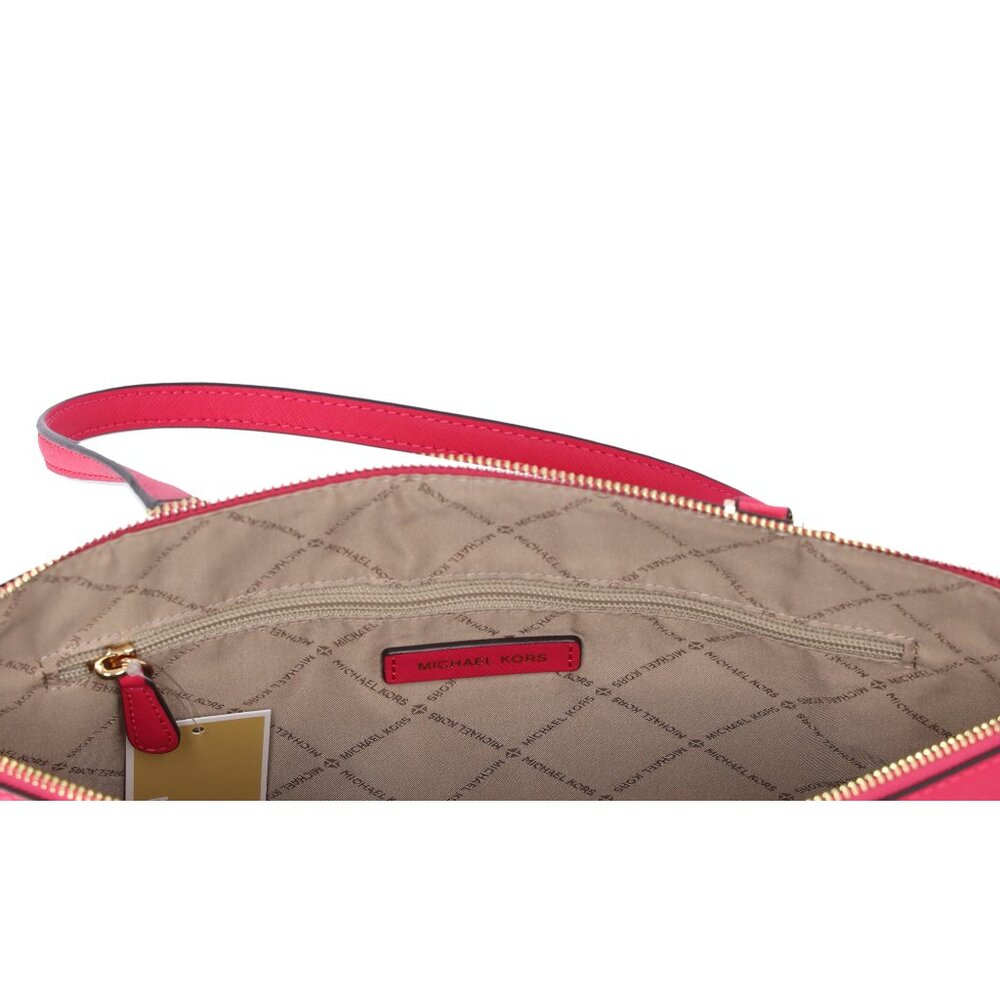 Michael Kors Charlotte Large Top Zip Leather Tote Electric Pink Saffiano Leather - Picture 6 of 6